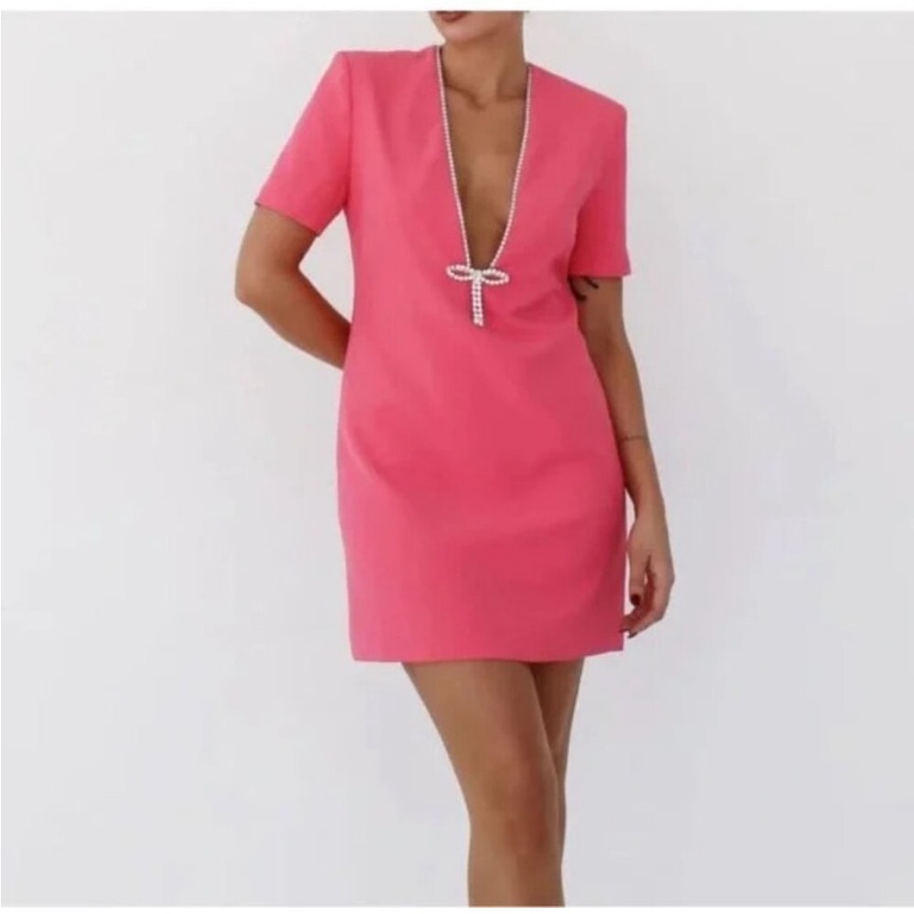 Rumored Disco Mini Dress Barbie M Medium NWT Glam